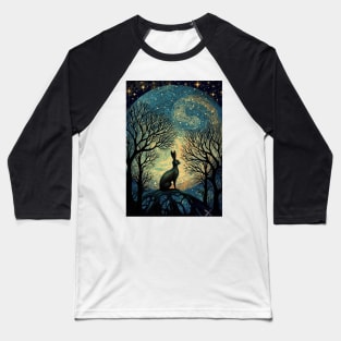 Hare, Pagan Hare, Pagan Art, Moon, Animal, Baseball T-Shirt